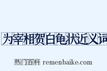 为宰相贺白龟状近义词是什么意思的图片
